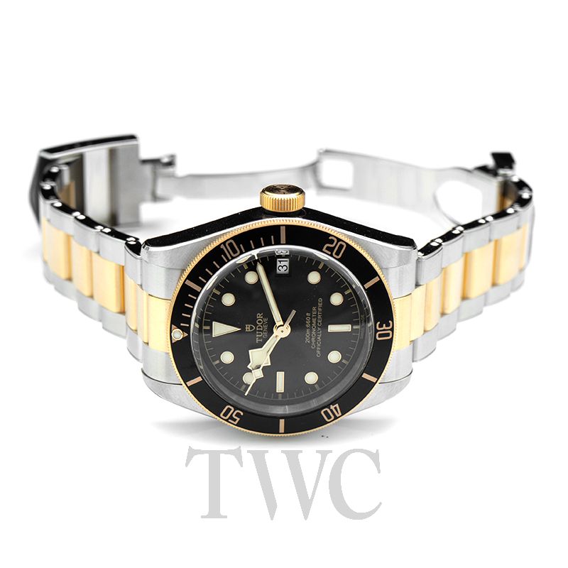 【TUDOR】チュードル チューダー ヘリテージ ブラックベイ 79733N ステンレススチール×YG×ファブリック カーキー 自動巻き メンズ ゴールド文字盤 腕時計