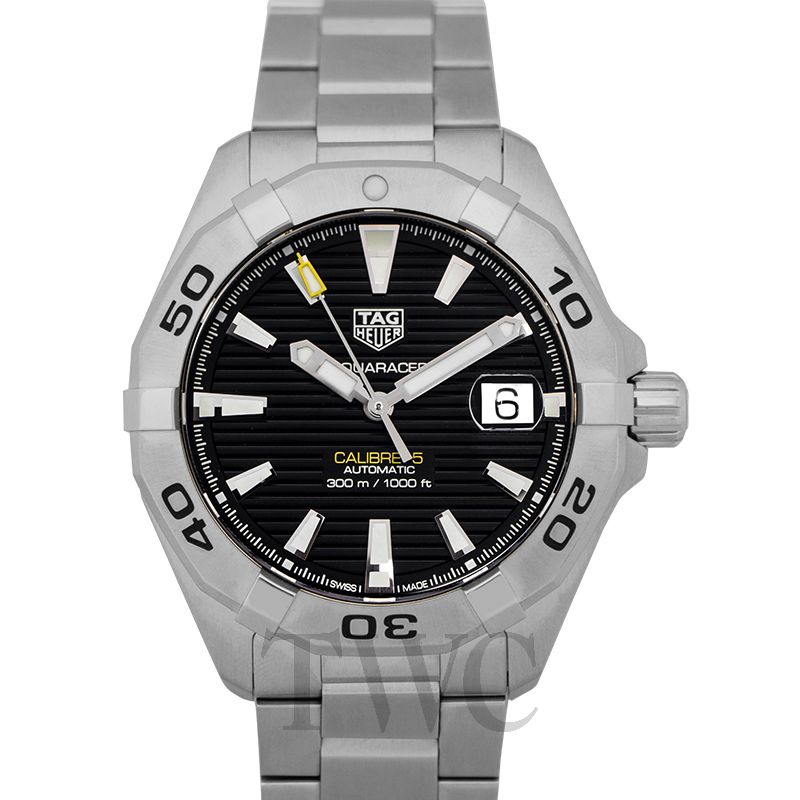 TAG Heuer タグホイヤー アクアレーサー キャリバー5 WBD2110 BA0928 デイト 300m防水 黒 ブラック SS ステンレス メンズ 自動巻き【6ヶ月保証】【腕時計】